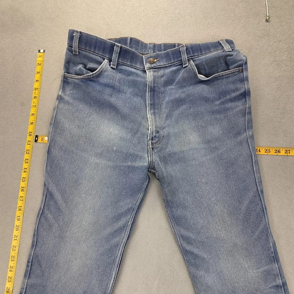 VTG Levis Jeans Mens Blue Skosh Made in USA 80s Straight Stretch Fits 36x32‎